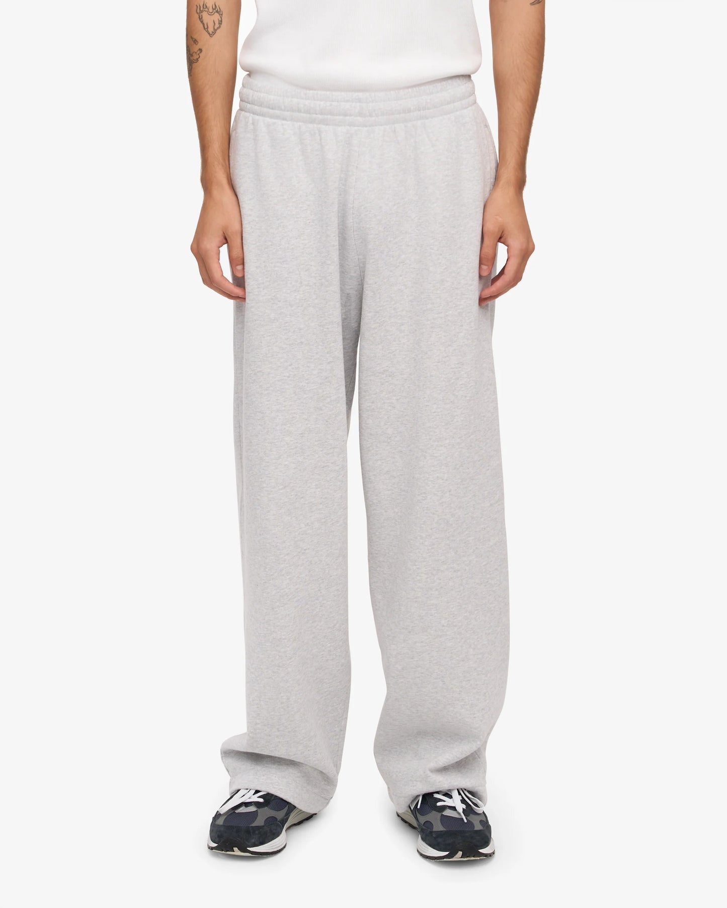 Organic Straight Leg Sweatpants - Snow Melange