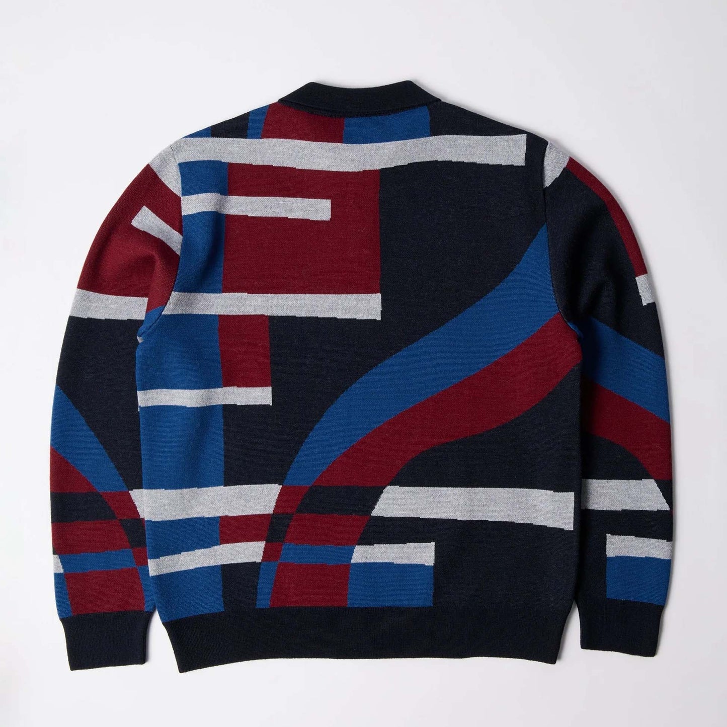Vertical Forest Knitted Polo - Blue