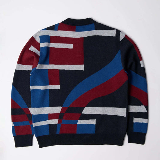 Vertical Forest Knitted Polo - Blue