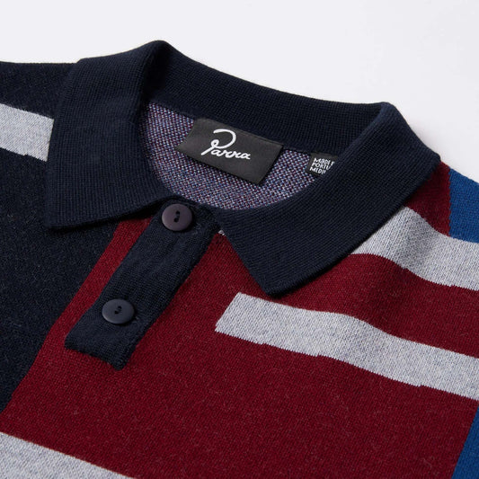 Vertical Forest Knitted Polo - Blue