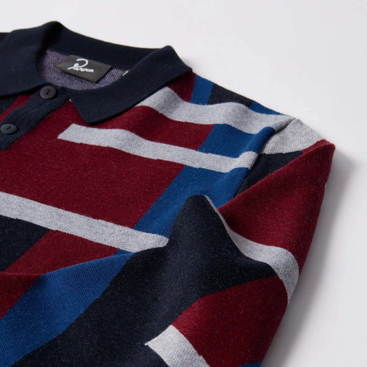 Vertical Forest Knitted Polo - Blue