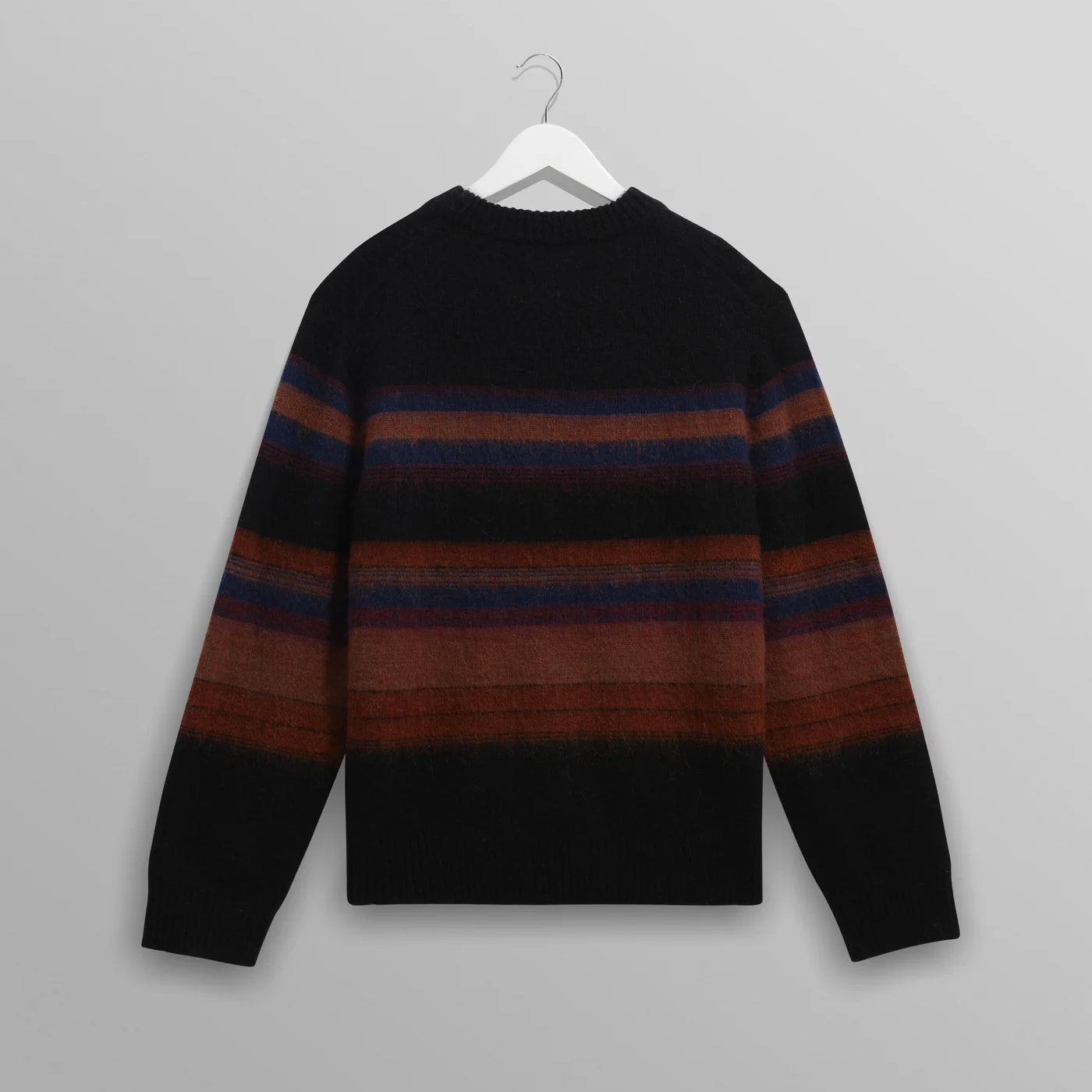 Wilde Crew Brush Stripe Wool Crewneck - Black / Dark Multi