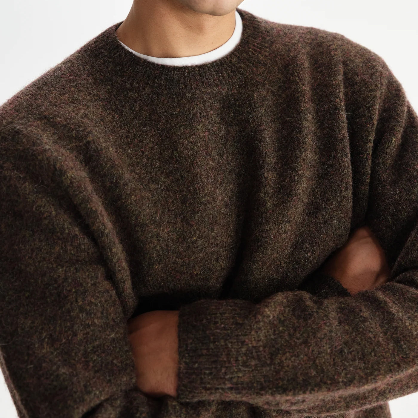 Wilde Crew Fluffy Wool Crewneck - Brown