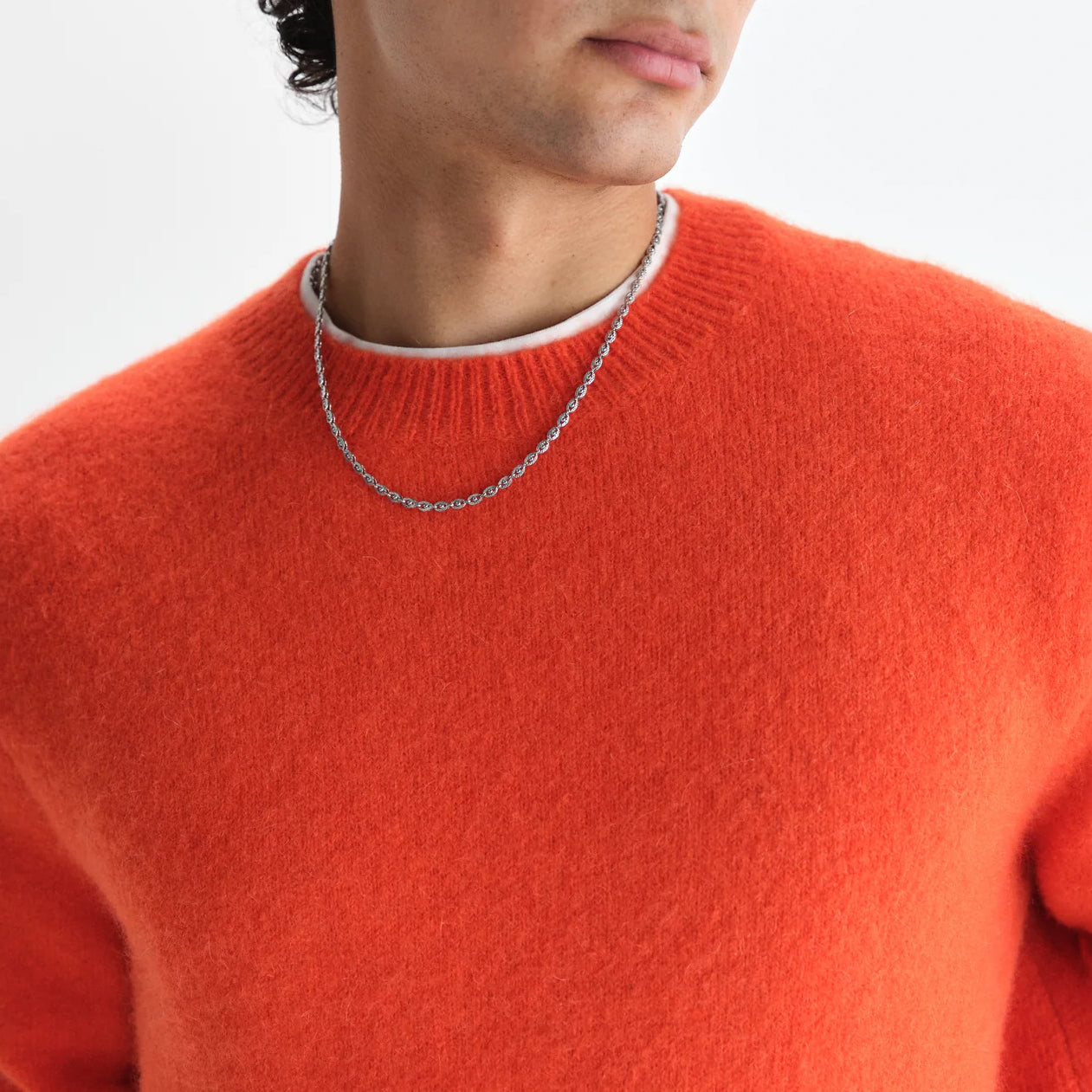 Wilde Crew Fluffy Wool Crewneck - Orange