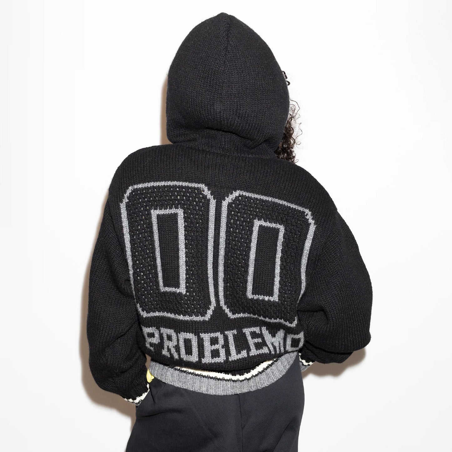 NYP Varsity Zip Through Knit - Black