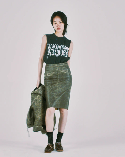 Faded Gothic J'adoro Muscle Vest - Black