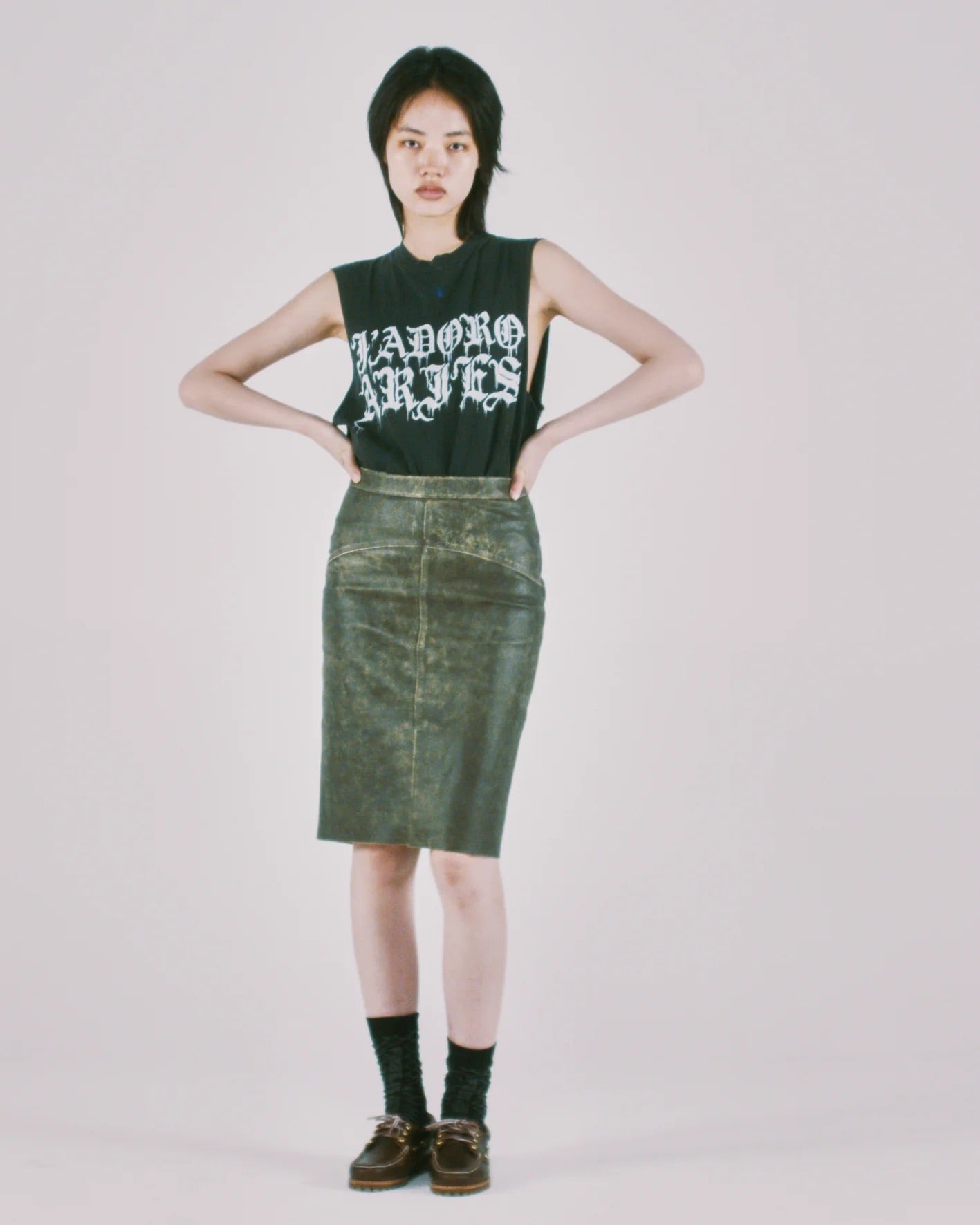 Faded Gothic J'adoro Muscle Vest - Black
