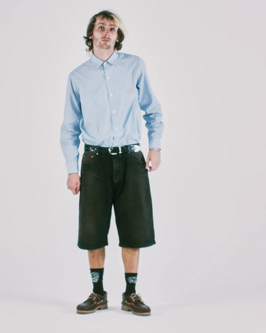 Stripe Poplin Classic Shirt - Blue