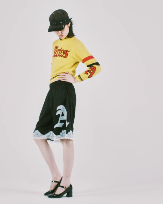 Acid Boucle Knit Crew - Yellow