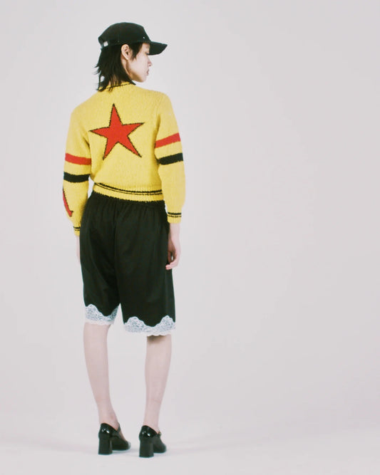 Acid Boucle Knit Crew - Yellow