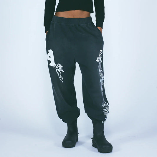Premium Aged Cherub Column Sweatpant - Black