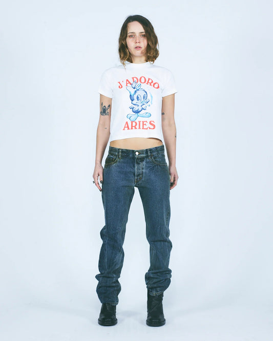 J'adoro Weedie Pie SS Tee - White