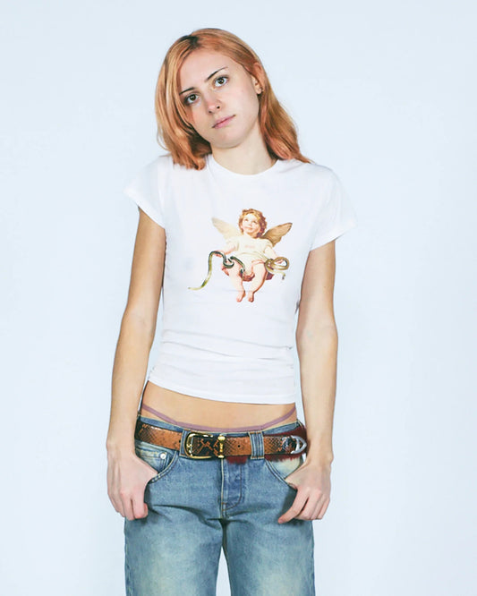 Lil Cherub Cap Sleeve Tee - Off White