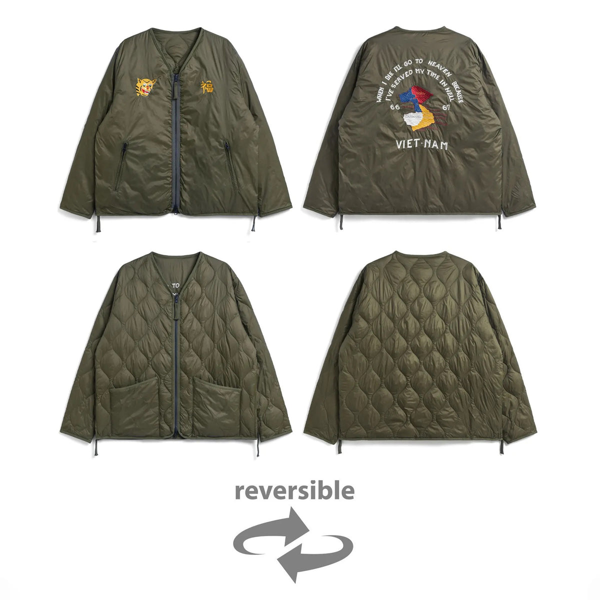 Reversible "Vetjan" Down Jacket - Olive