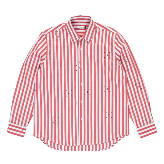 Logos Stripe Shirt - Earth Red / White