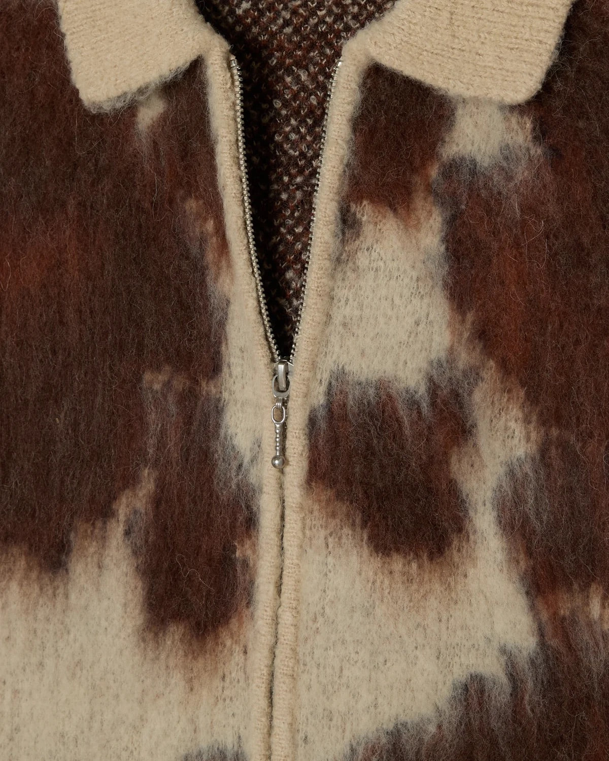 Cow Pattern Zip Sweater - Cow Multi