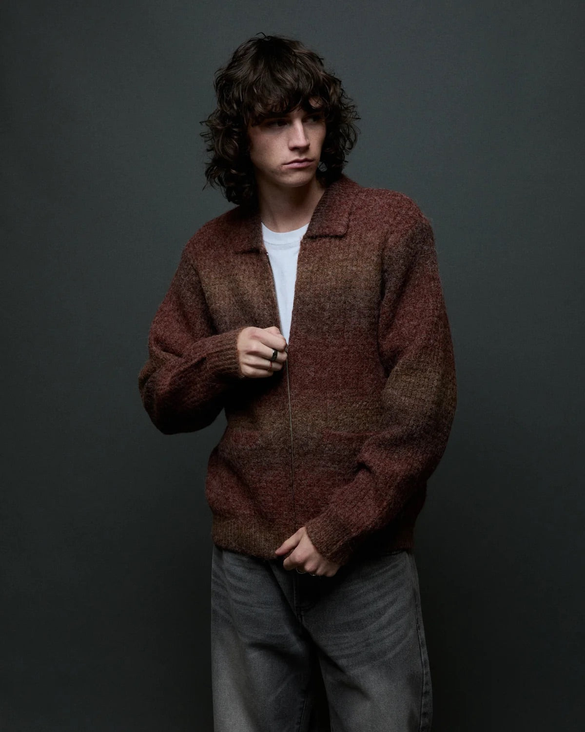 Anton Gradient Cardigan - Brown Multi