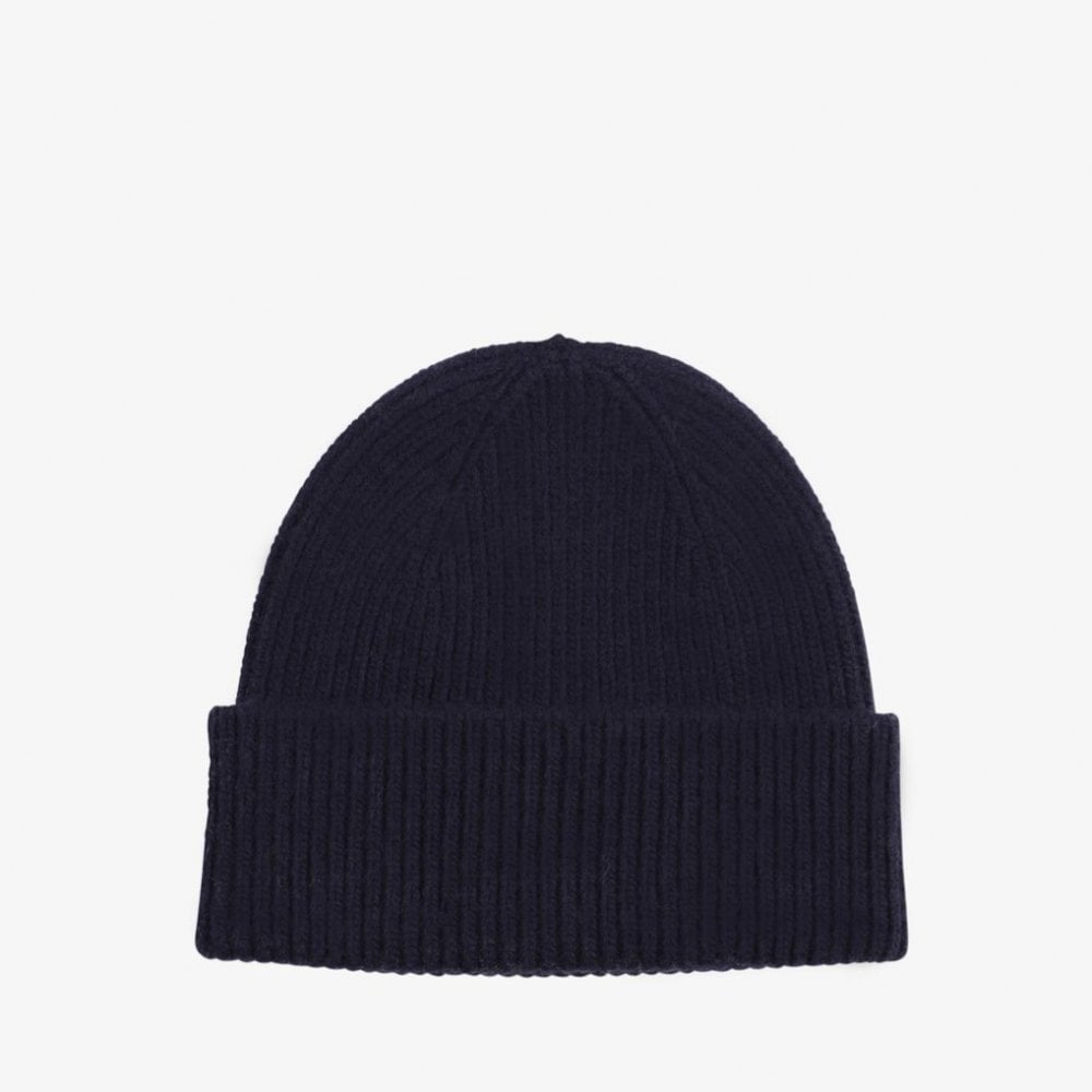 Merino Wool Beanie - Navy Blue