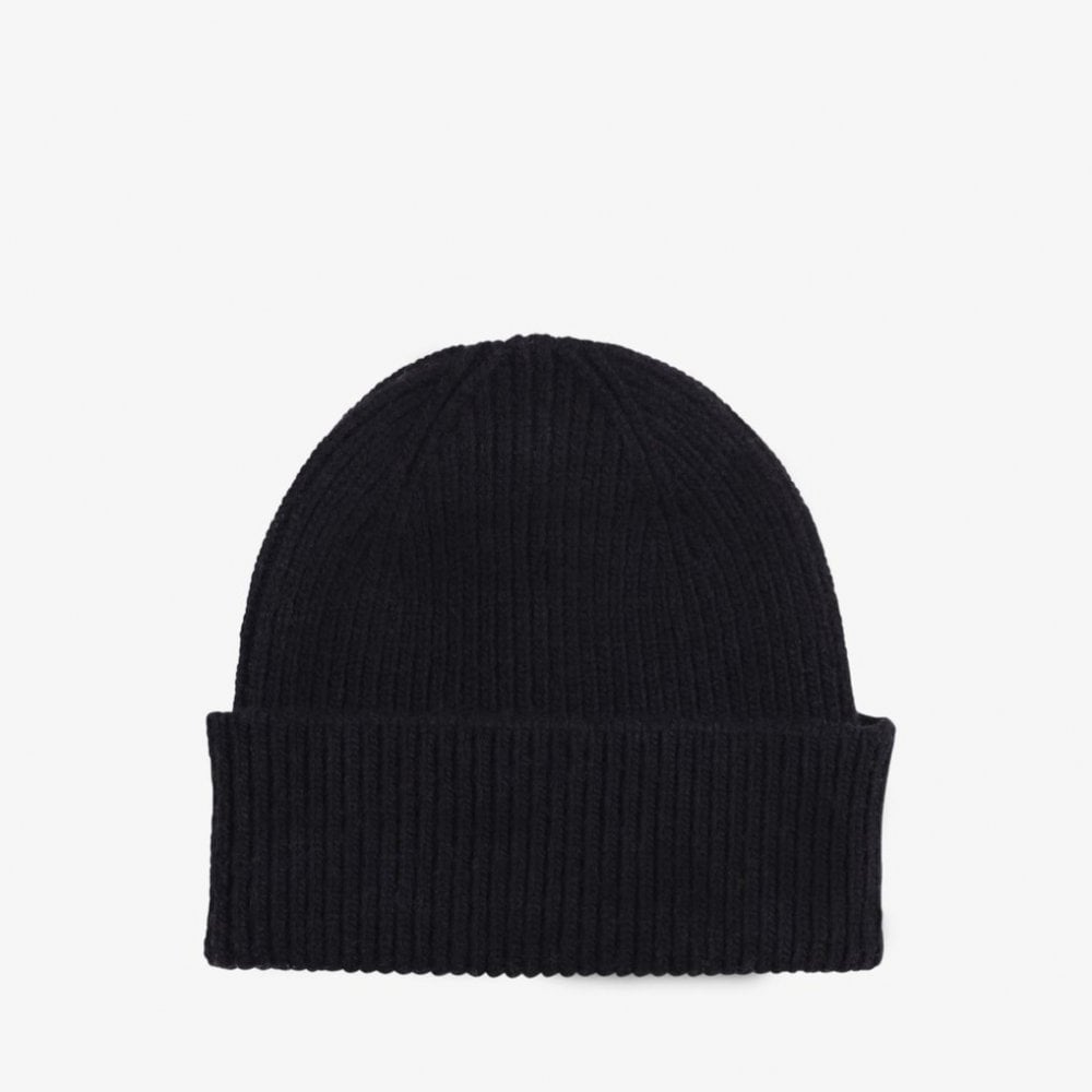 Merino Wool Beanie - Deep Black