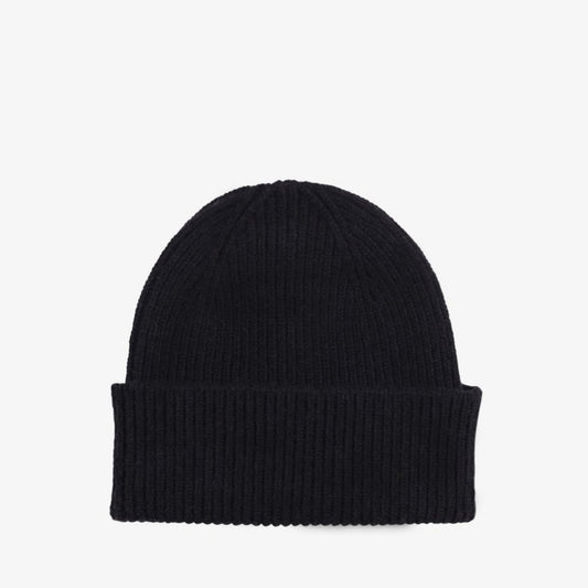Merino Wool Beanie - Deep Black