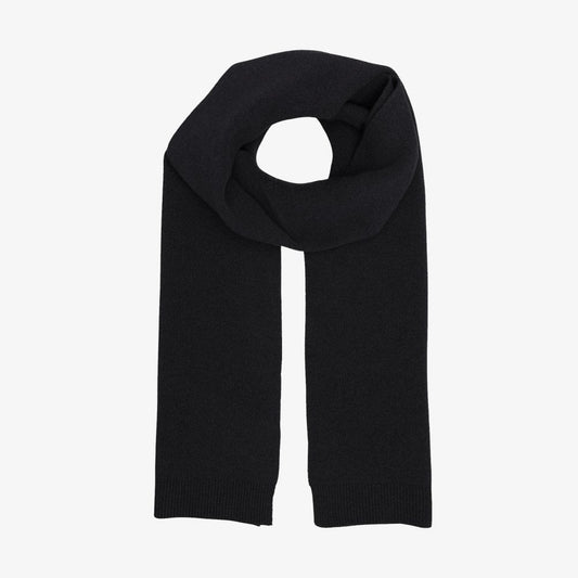 Merino Wool Scarf - Deep Black