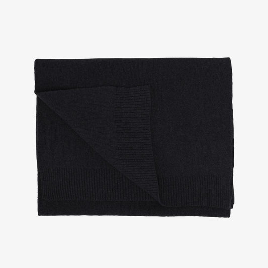 Merino Wool Scarf - Deep Black