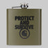 Protect And Survive Whiskey Flask