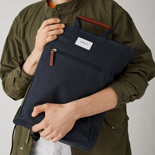 Tony - Navy with Cognac Brown Leather - Navy / Cognac Brown Leather