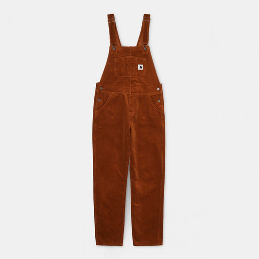 Womens W' Bib Overall Straight - 'Brookfield' Corduroy, - Brandy (rinsed)