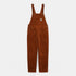 Womens W' Bib Overall Straight - 'Brookfield' Corduroy, - Brandy (rinsed)