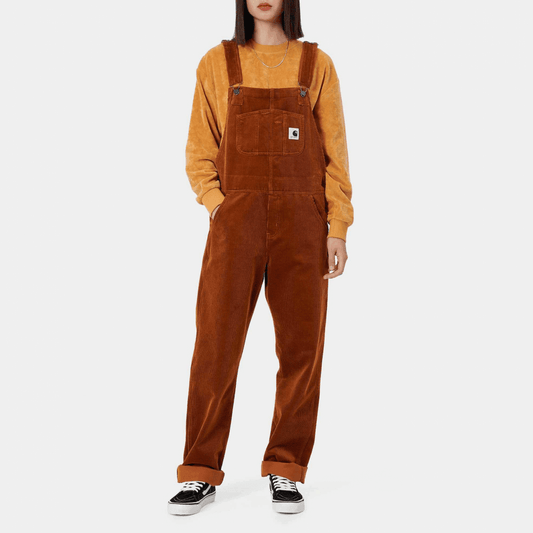 Womens W' Bib Overall Straight - 'Brookfield' Corduroy, - Brandy (rinsed)