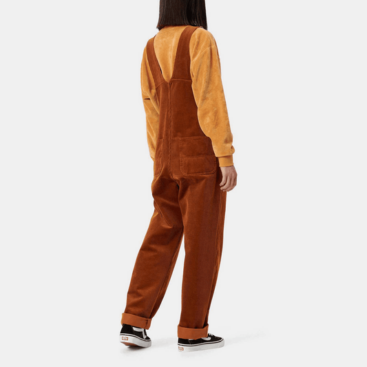 Womens W' Bib Overall Straight - 'Brookfield' Corduroy, - Brandy (rinsed)