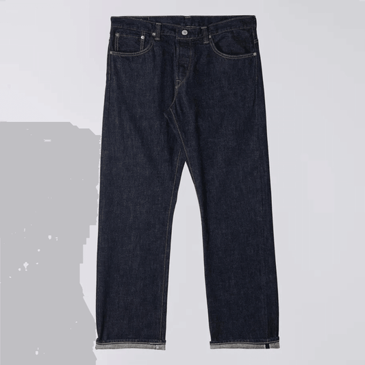 Loose Straight Jeans - Nihon Menpu Dark Pure Indigo Rainbow Selvage 13.5oz - Blue Rinsed
