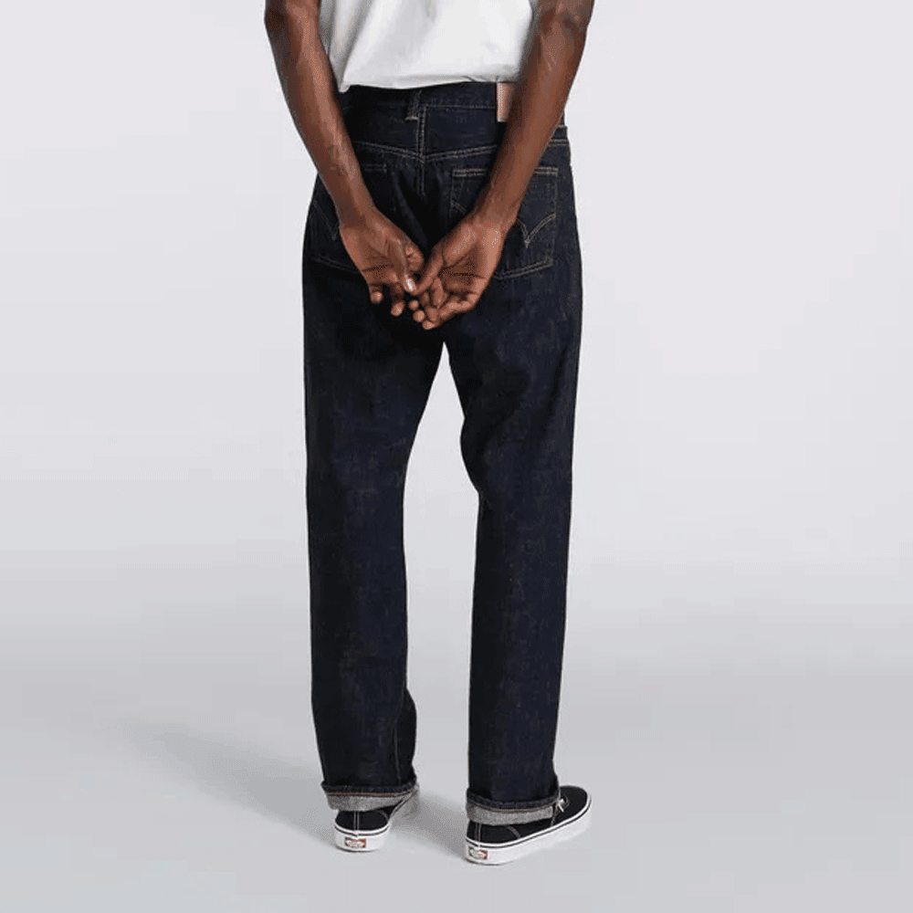 Loose Straight Jeans - Nihon Menpu Dark Pure Indigo Rainbow Selvage 13.5oz - Blue Rinsed