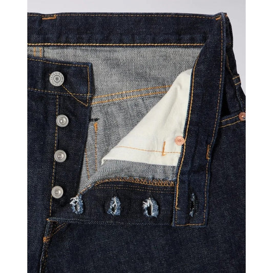 Loose Straight Jeans - Nihon Menpu Dark Pure Indigo Rainbow Selvage 13.5oz - Blue Rinsed