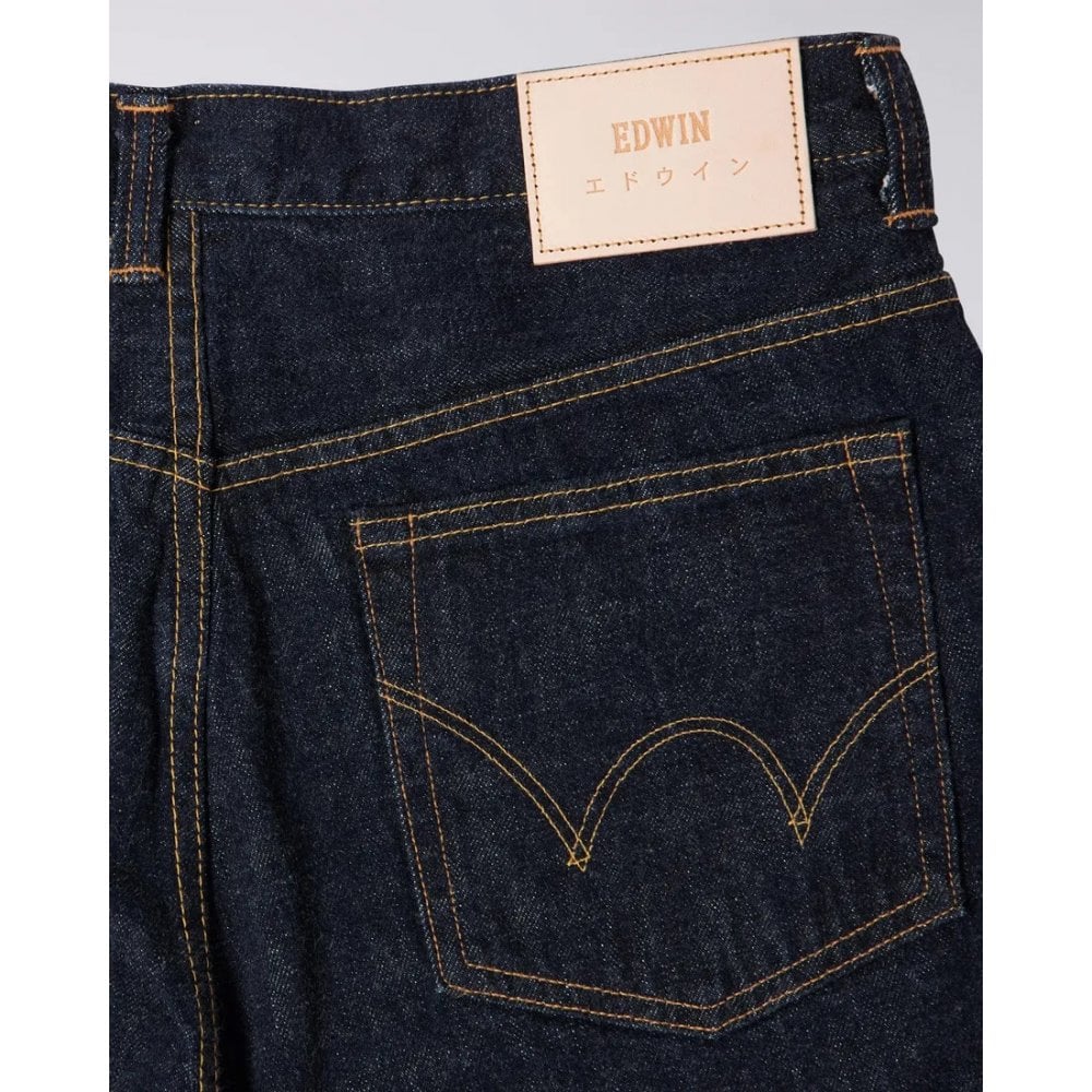 Loose Straight Jeans - Nihon Menpu Dark Pure Indigo Rainbow Selvage 13.5oz - Blue Rinsed