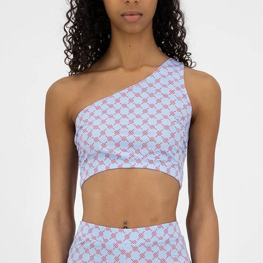 Keyonna Top Blue Red Monogram