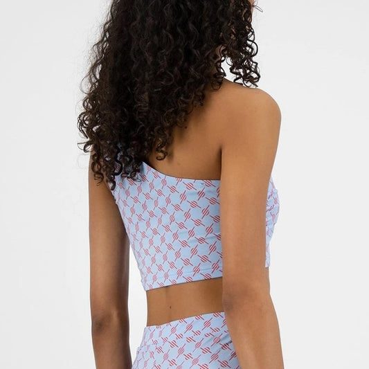 Keyonna Top Blue Red Monogram