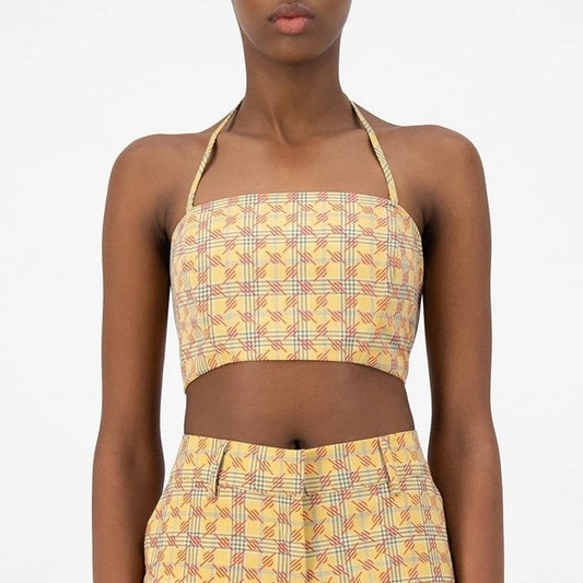 Krista Top Yellow Check