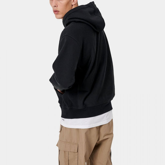 Hooded American Script Sweat Black