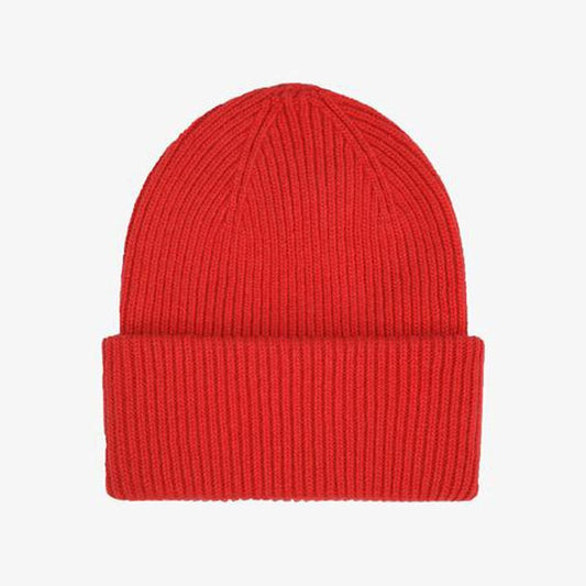 Merino Wool Beanie - Scarlet Red