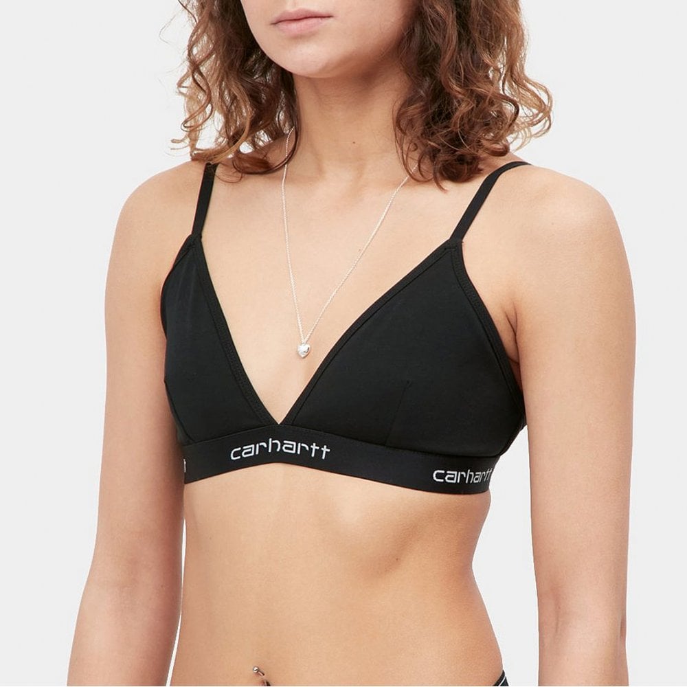 W' Script Triangle Bra Black