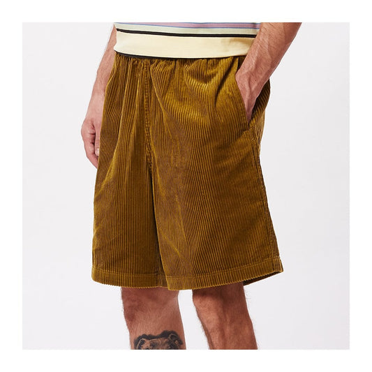 Easy Relaxed Corduroy Short - Olive Oil