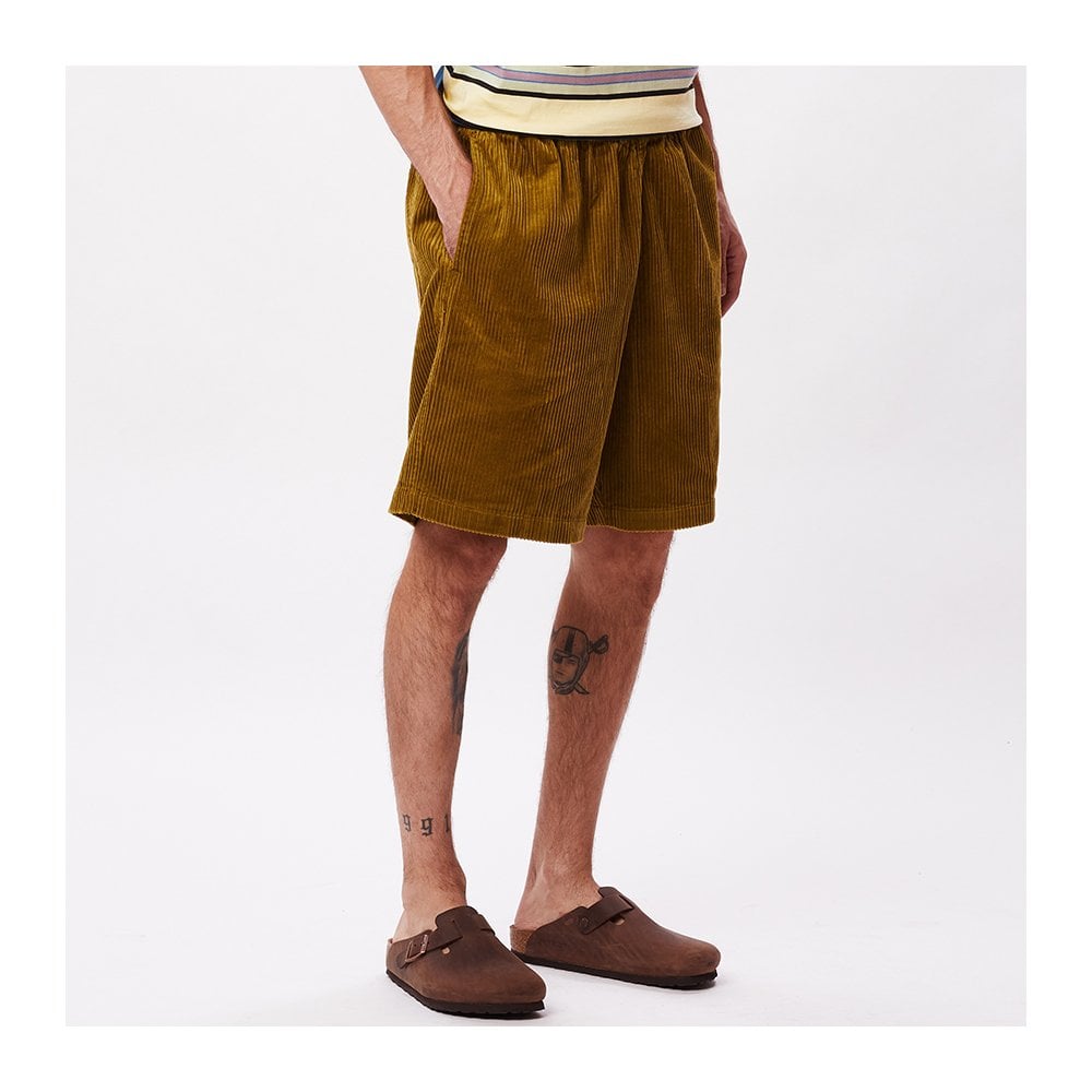 Easy Relaxed Corduroy Short - Olive Oil