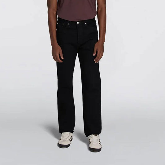 Loose Straight 'Kaihara' Right Hand Black Denim 13 oz - Black