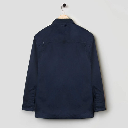 Polycotton Collared Snap Shirt - Navy