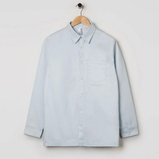 Polycotton Collared Snap Shirt - Illusion Blue