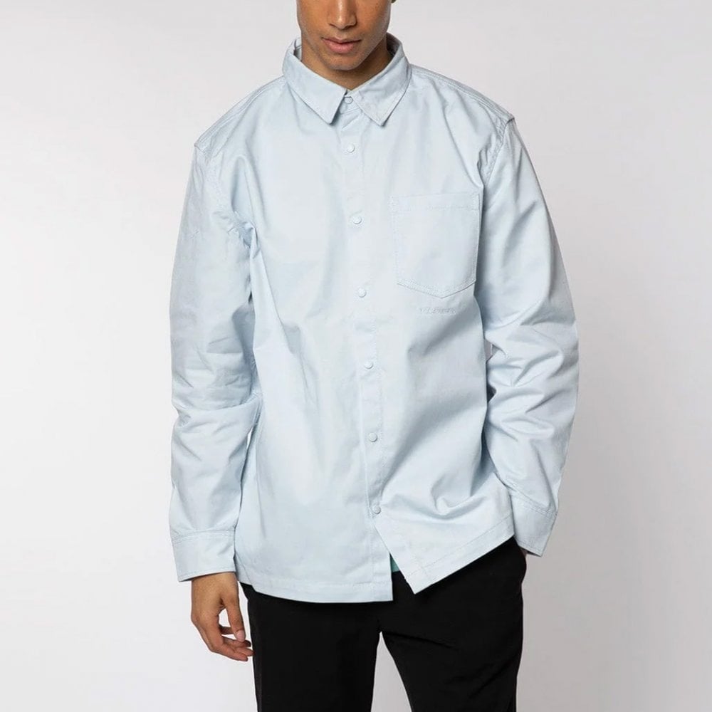 Polycotton Collared Snap Shirt - Illusion Blue