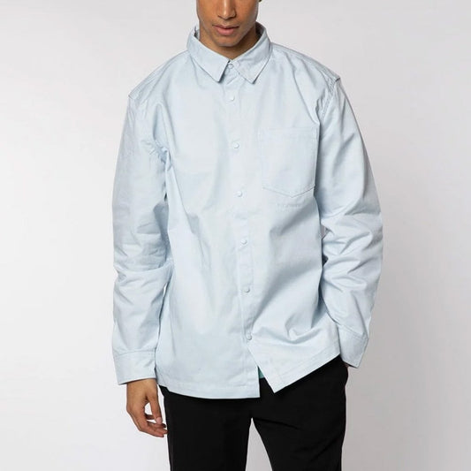 Polycotton Collared Snap Shirt - Illusion Blue