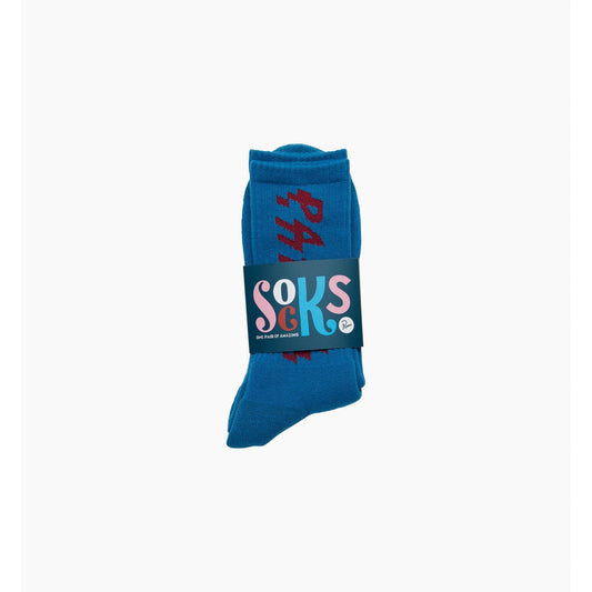 Shocker Logo Crew Socks Greek Blue